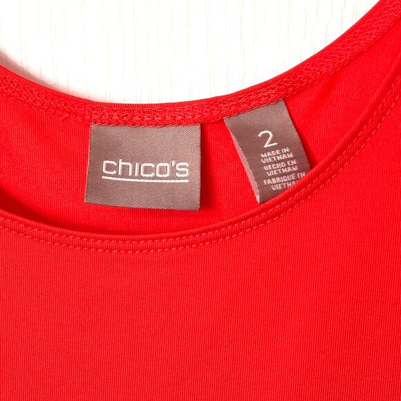 Chico's Wms Large Silky Feel Orange Camisole Nylon Stretch Layering Tank - Picture 3 of 8